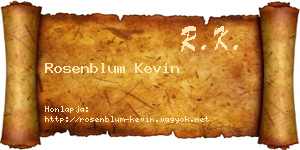 Rosenblum Kevin névjegykártya